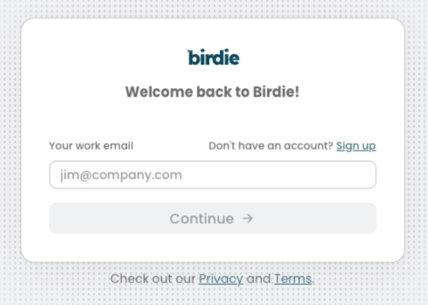 Logging into Birdie...